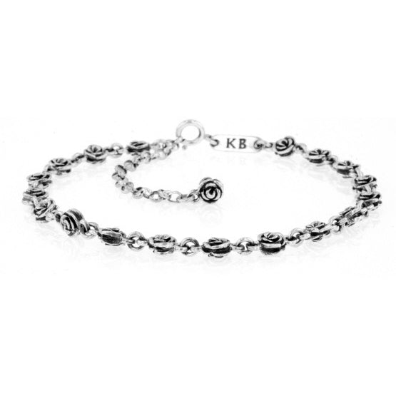 king baby silver rose anklet