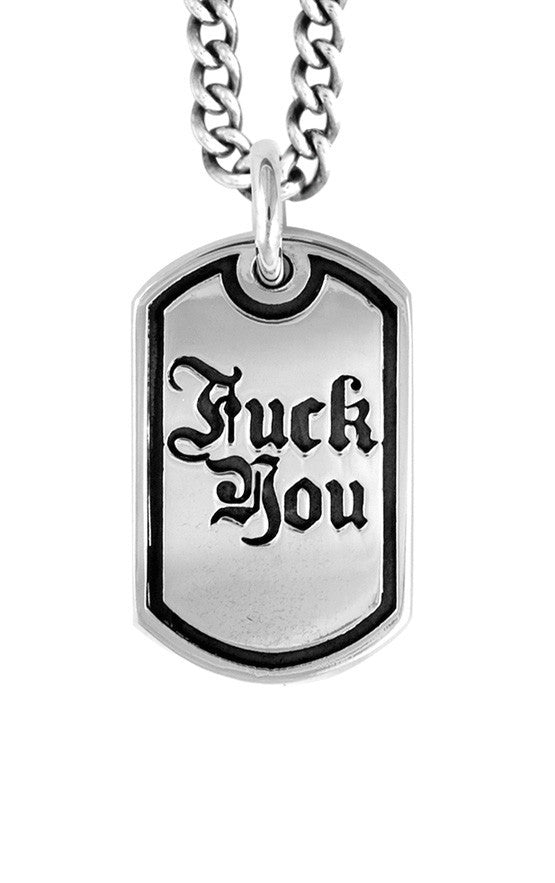 Small Fuck You Dog Tag