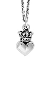 king baby micro crowned heart pendant