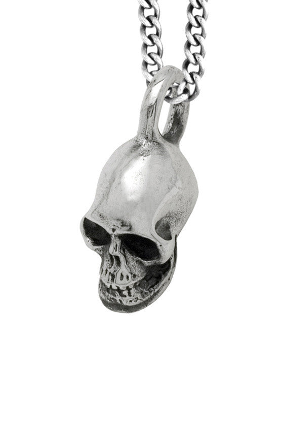 King Baby Studio Sterling Silver Skull Padlock Pendant Necklace