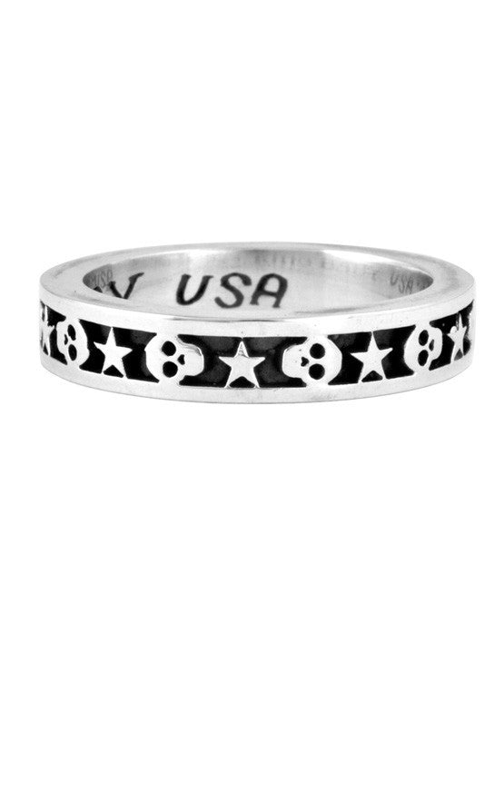 king baby men's star and skull ring