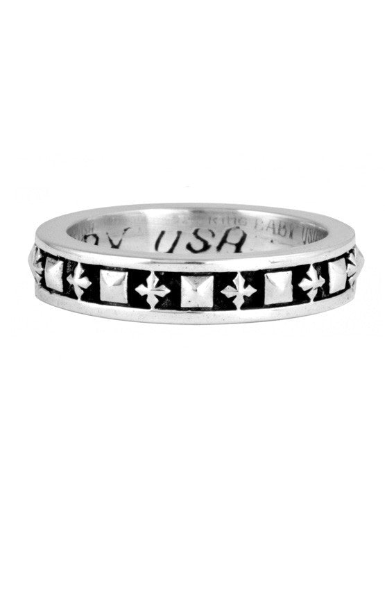king baby stackable studded mb cross ring
