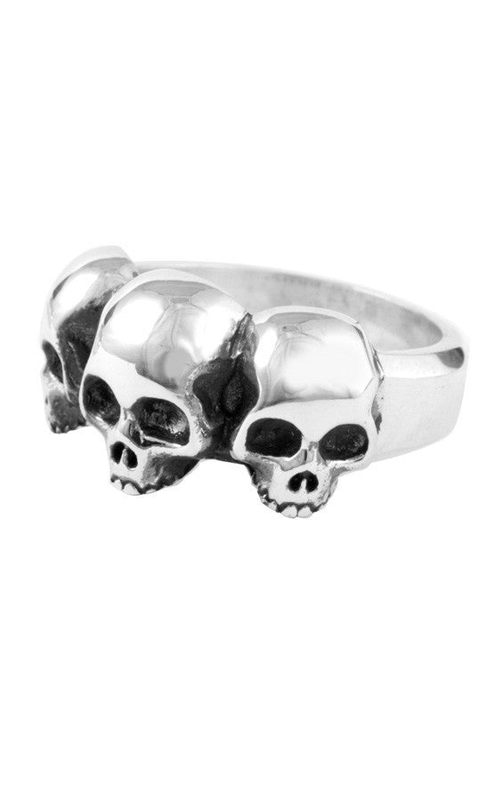 Triple Skull Ring