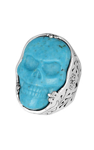 Turquoise Classic Skull Ring