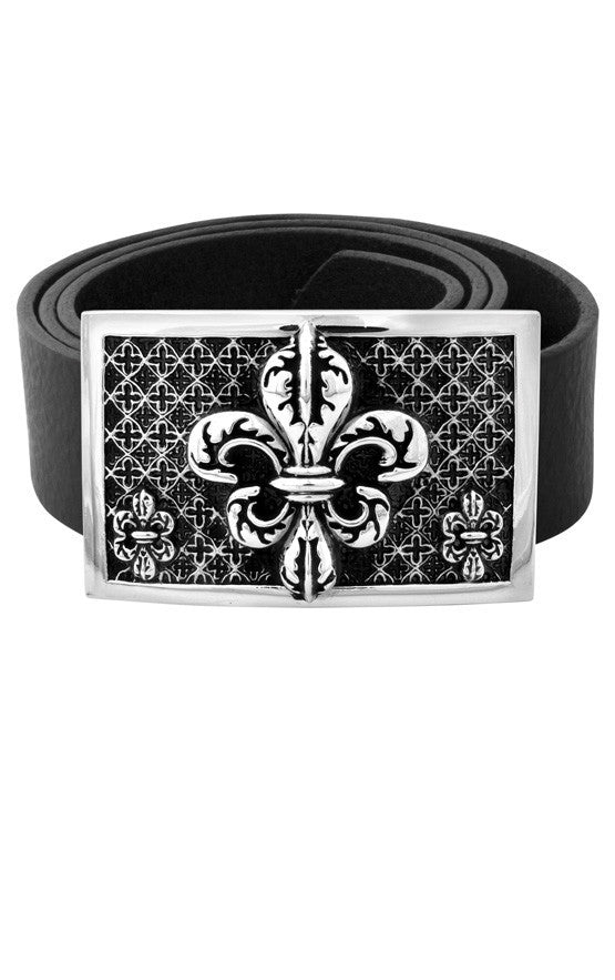 High Polished Alloy Fleur De Lis Relic Buckle