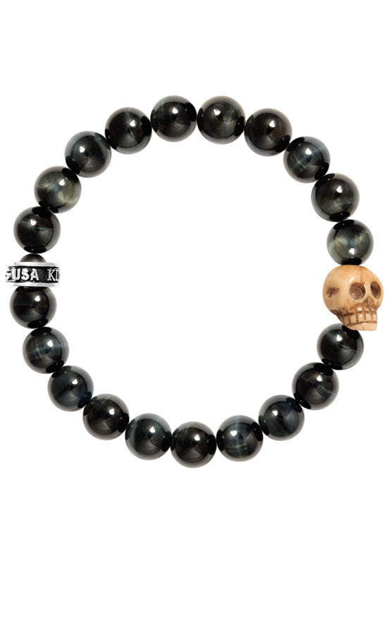 king baby tiger eye day of the dead bracelet