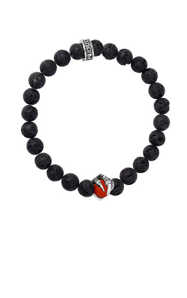 8mm Lava Rock Bracelet W/mb Cross Logo Beads | M - King Baby Studio