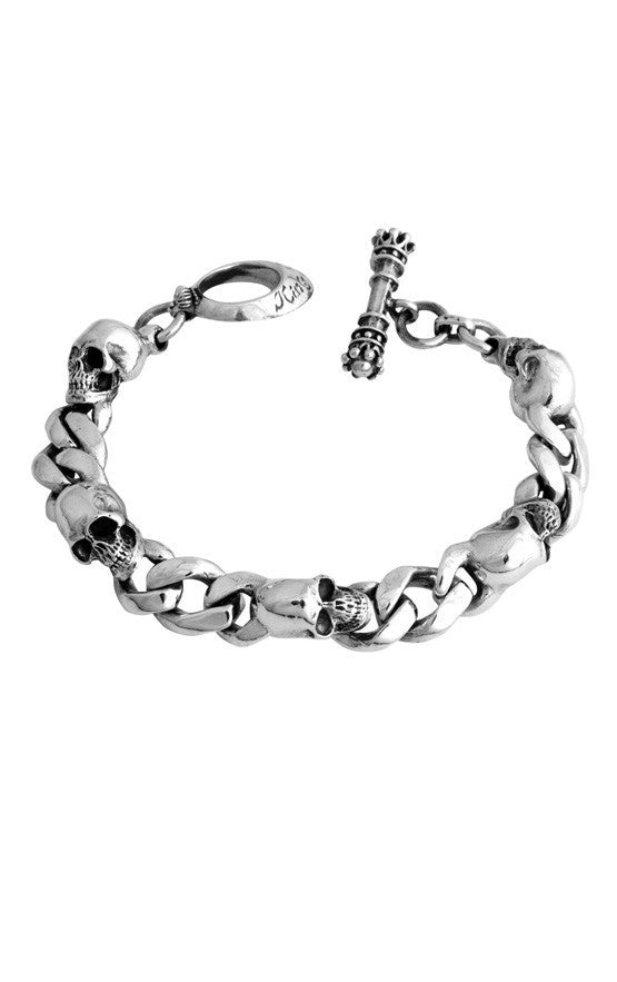 99 % Party Wear Silver Skull Bracelets, 29 G, Size: 6 Inch at Rs  15000/piece in Bhayandar