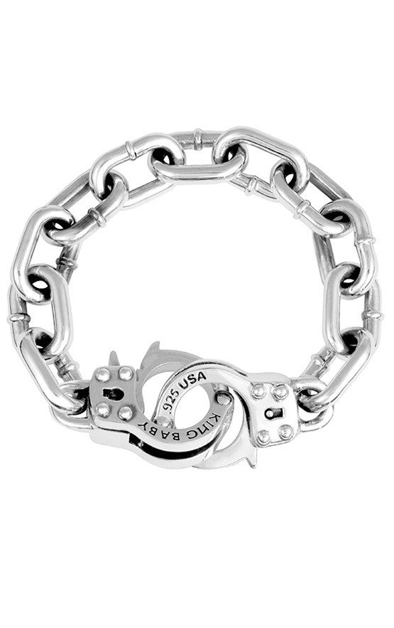 king baby men's silver handcuff bracelet