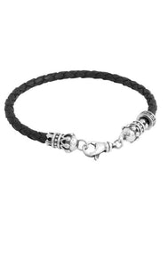 Thin Leather Braided Crown Bracelet