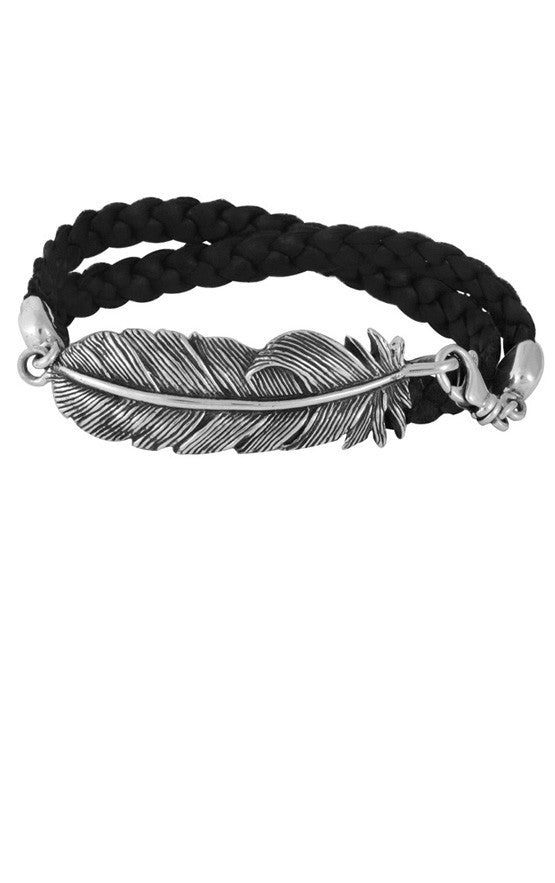 king baby silver feather bracelet
