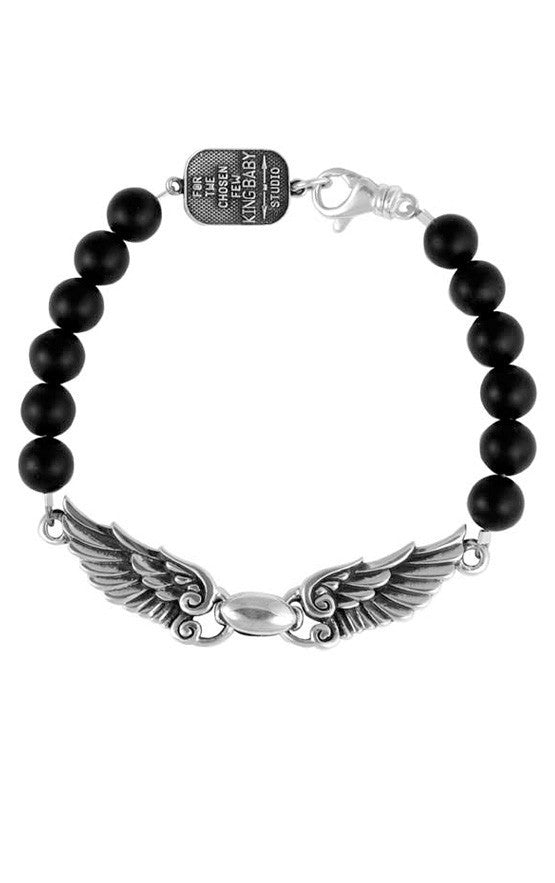 king baby men's silver wing bracelet