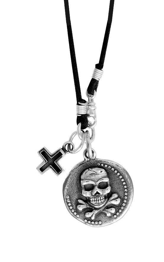 king baby skull and cross necklace