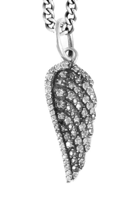 Pave CZ Wing Pendant