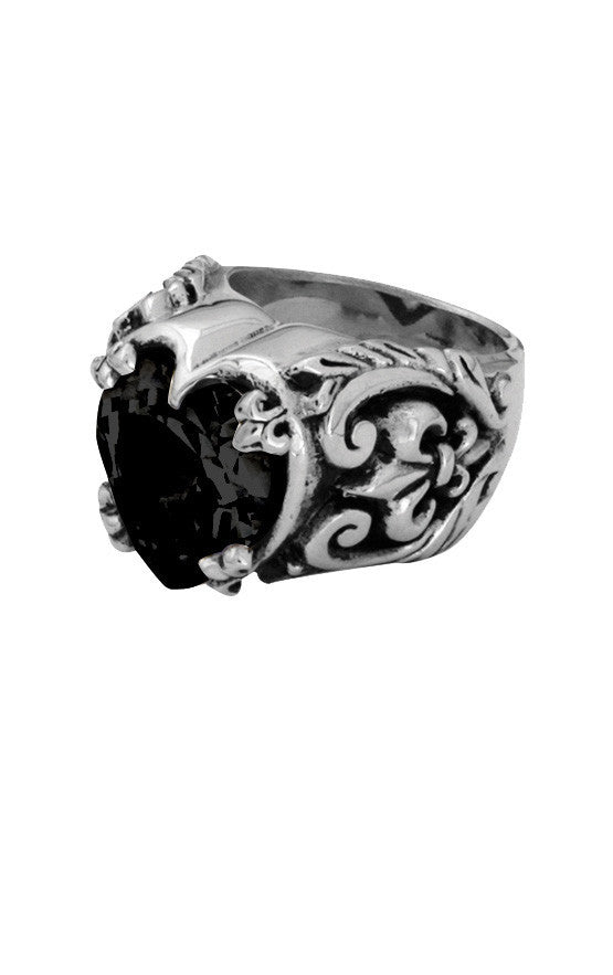 king baby black heart cz ring