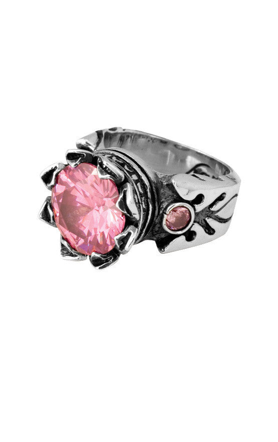 King Baby Crown Ring with Pink CZ