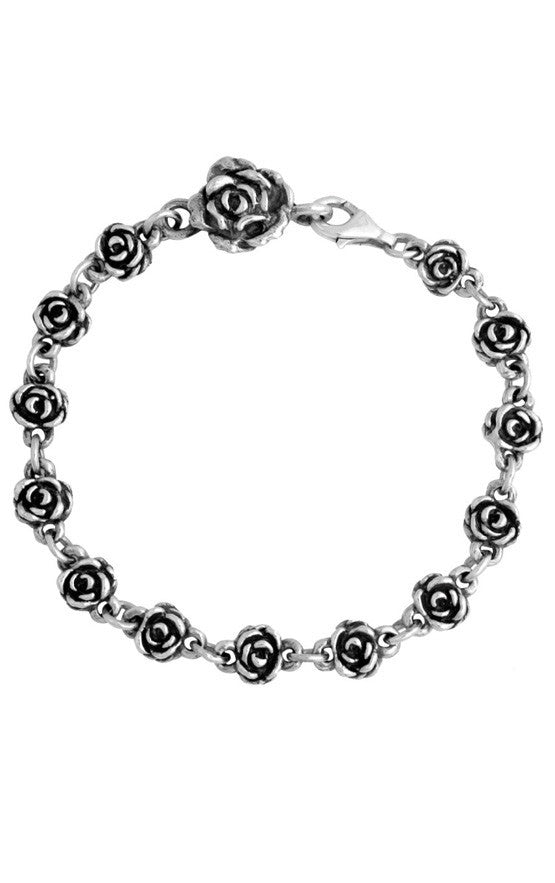 king baby silver rose bracelet