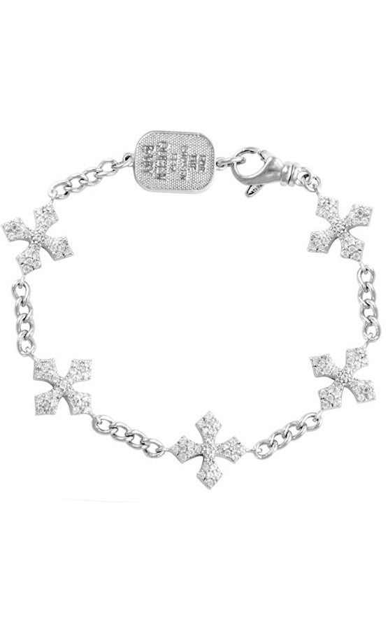 Pave CZ MB Cross Motif Bracelet