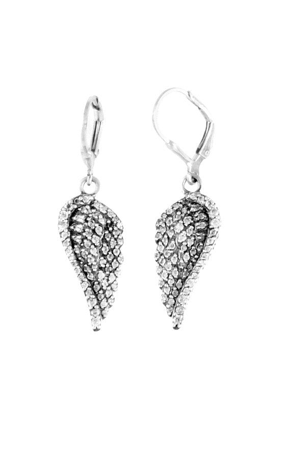 Pave CZ Wing Earrings