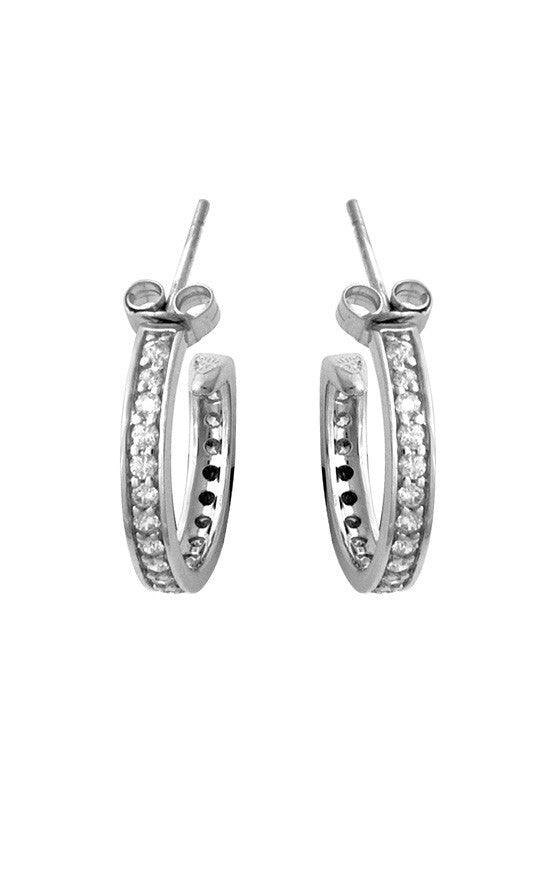 Small Pave CZ Hoops