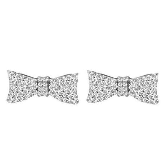 Bow Post Earring Pave CZ